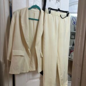 Cream Blazer and Pants Set